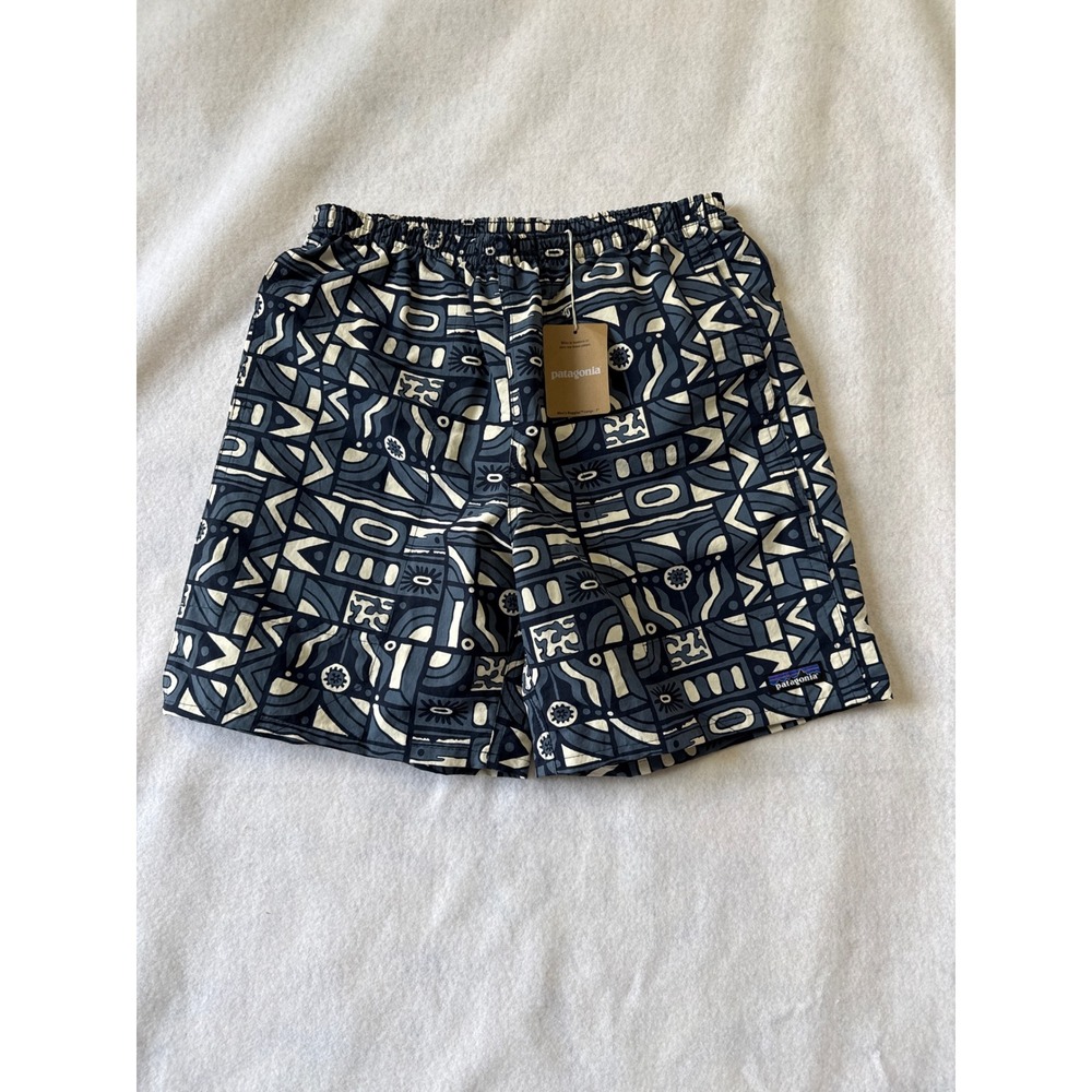 Patagonia Baggies Longs 7" Mens Shorts New Visions New Navy 58035 NVNY Small